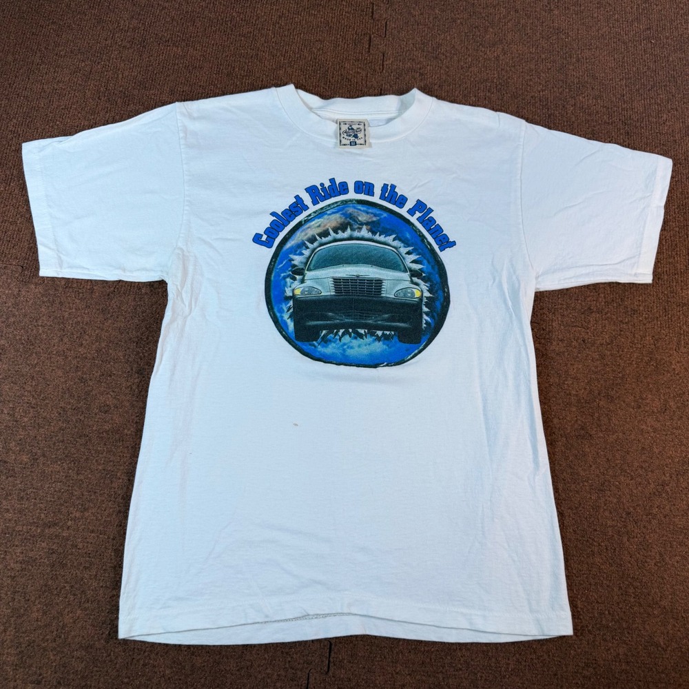 Alore Chrysler PT Cruiser T Shirt Mens Medium Coolest Ride Planet White Y2K USA